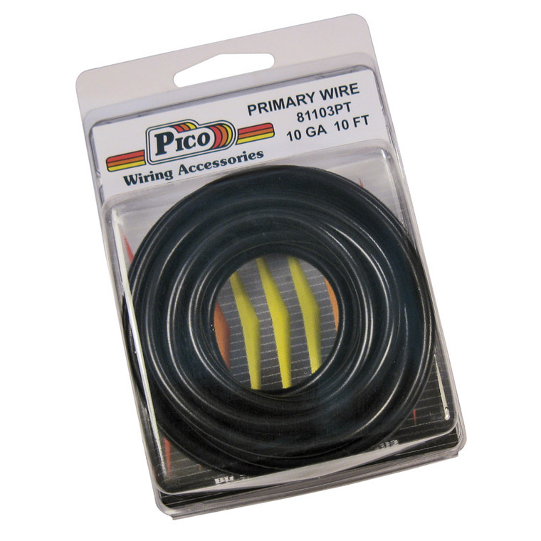 Pico 81103pt Primary Wire - 10 Awg, Black, 10' Pack - 81103PT