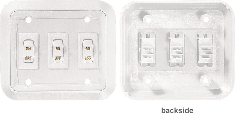 Rv Designer - Wallplateswitch White Triple 3 - S661