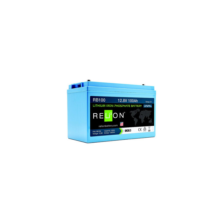 RELiON - RELiON RB100 LiFePO4 Lithium Iron Phosphate 12V Battery, Group 31 - RB100 RELiON - RELiON RB100 LiFePO4 Lithium Iron Phosphate 12V Battery, Group 31 - RB100