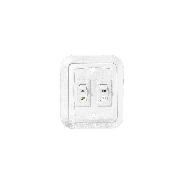 RV Designer - RV Designer S657 DC Dual Wall Switch in Plate, White - S657