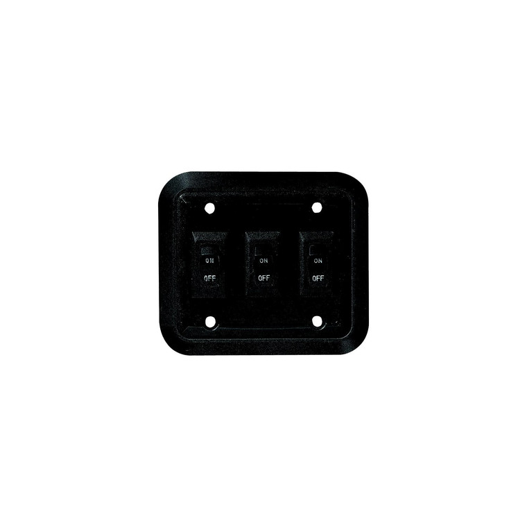 RV Designer - RV Designer S660 DC Triple Wall Switch in Plate, Black - S660