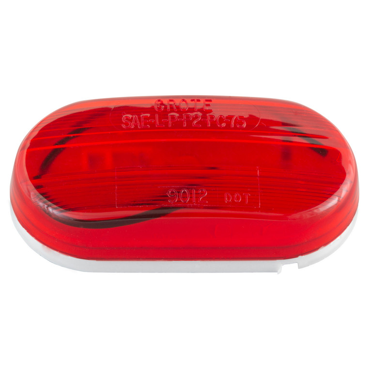 Grote 46702 Single-bulb Oval Clearance Marker Light With Optic Lens - Red - 46702