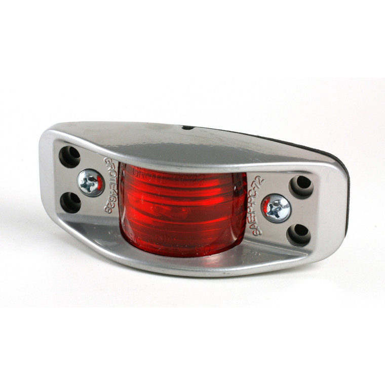 Grote 46282 Die-cast Aluminum Flat Back Clearance Marker Light - Red (no Socket Hole Required) - 46282