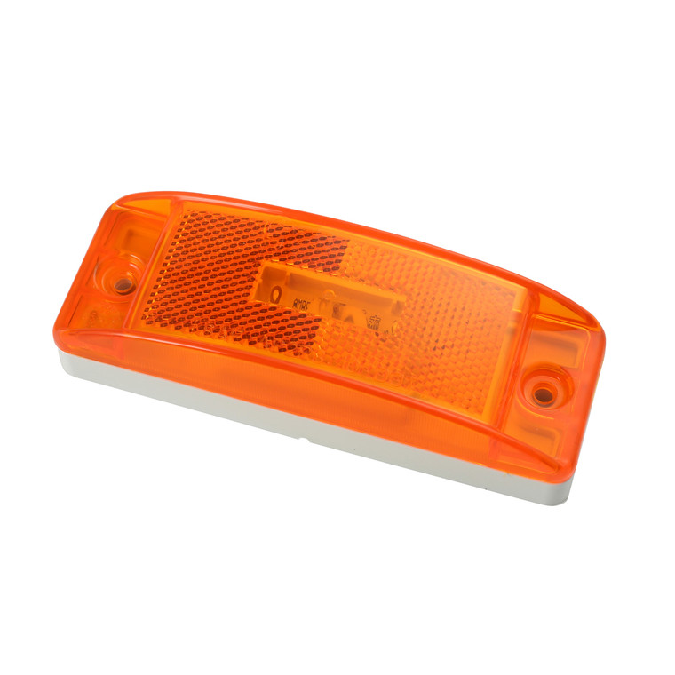 Grote 47073-3 Supernova Sealed Turtleback Ii Led Clearance Marker Light With Built-in Reflector And Male Pin - Amber (bulk Packaging) - 47073-3