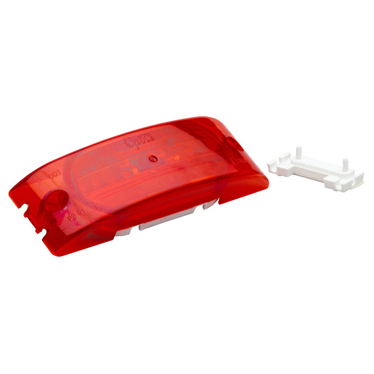 Grote 45442 Two-bulb No-splice Turtleback Clearance Marker Light With Optic Lens - Red - 45442