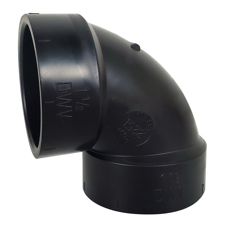 Icon 14844 Abs Fitting - 90â° Elbow, Short, 1.5", Hub-hub - 14844