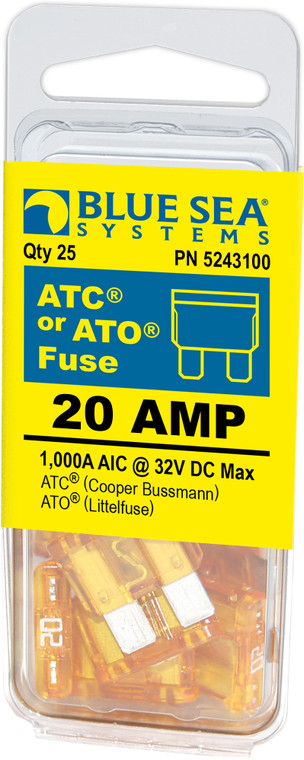Blue Sea - Fuse Ato/atc 20a Pack 25 - 5243100-BSS