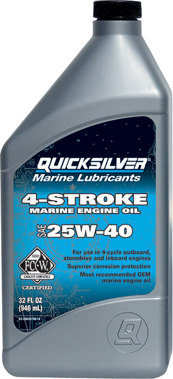 Quicksilver - 25w40 Marine Oil Quart (8m0078619) - 8M0078619
