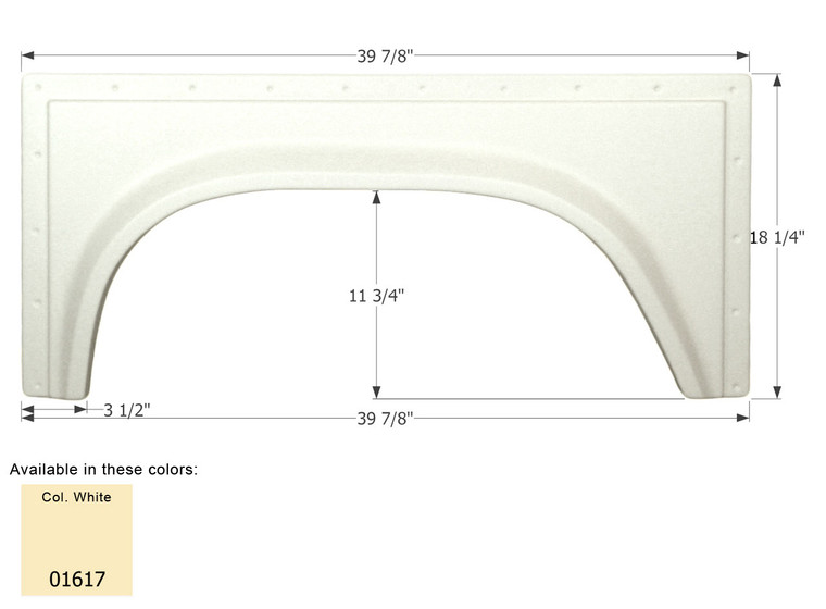 Icon 01617 Single Axle Fender Skirt Fs381 (lh) - Colonial White - 1617 Icon 01617 Single Axle Fender Skirt Fs381 (lh) - Colonial White - 1617