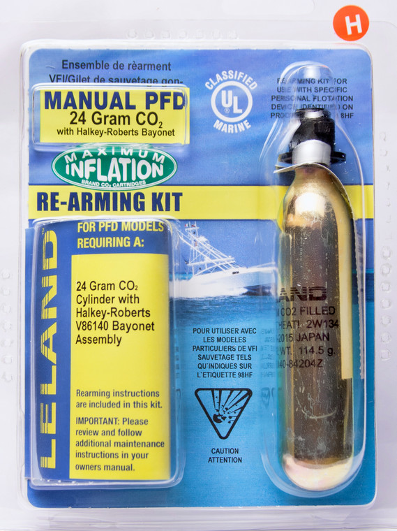 Maximum Inflation V86160-84204z Leland 24-gram Inflatable Life Vest Rearming Kit With Bayonet - Manual - V86160-84204Z