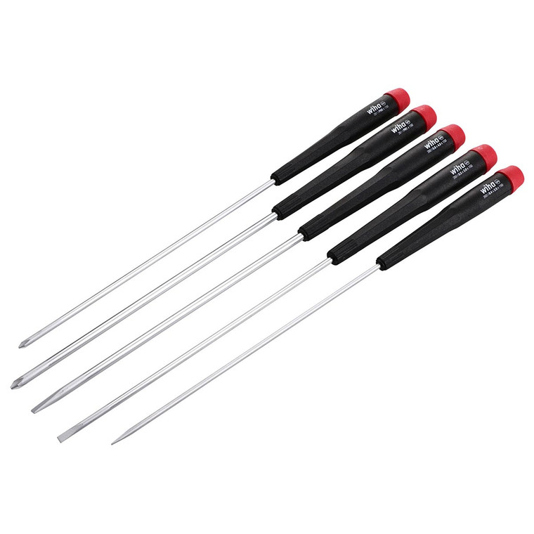 Wiha Precision Long Slotted/Phillips Screwdrivers (5 Piece Set) - 26192