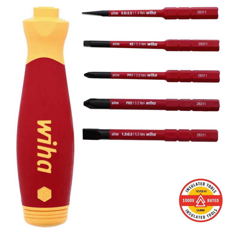 Wiha VDE Insulated SlimLine PocketMax Multi-Driver (6-Piece) - 28345