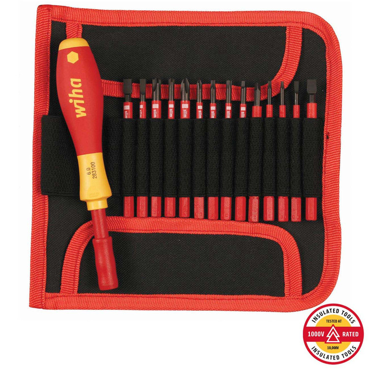 Wiha Insulated Narrow Profile SlimLine Blade Set - 15 Piece Set - 28390