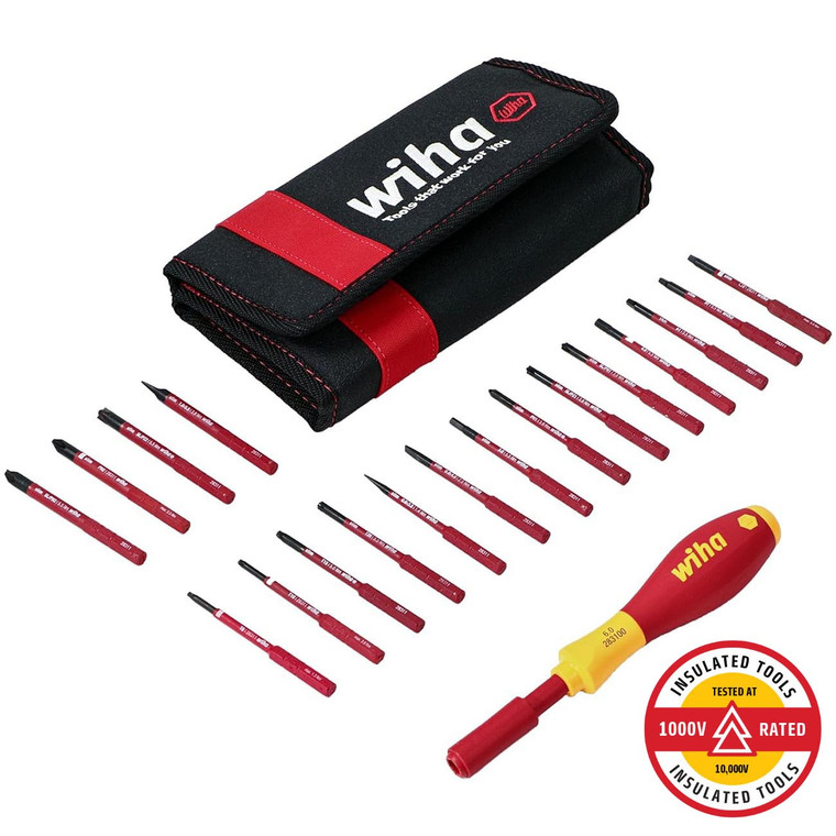 Wiha INSULATED SoftFinish SlimLine Interchangeable Blade Set (19 Piece Set) - 28398