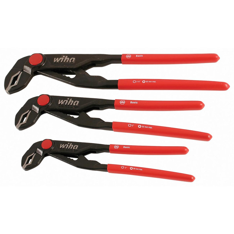 Wiha Classic Grip V-Jaw Tongue and Groove Pliers (3 Piece Set) - 32669
