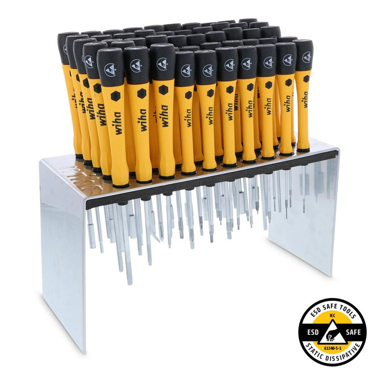 Wiha Master Technician's ESD Safe PicoFinish Precision Screwdriver Bench Top Set (50 Piece) - 92093