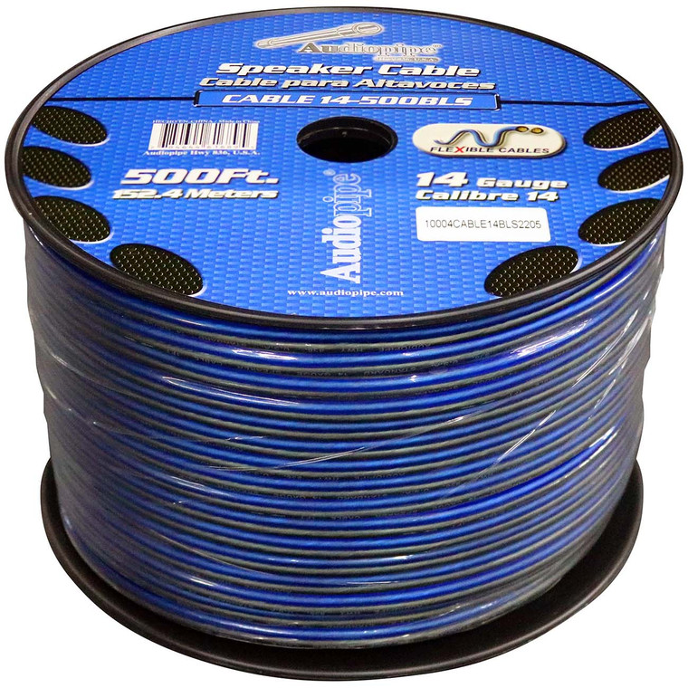 Audiopipe Speaker Wire 14-Gauge 500 Foot Spool - Blue/Clear - CABLE14BLS500 Audiopipe Speaker Wire 14-Gauge 500 Foot Spool - Blue/Clear - CABLE14BLS500