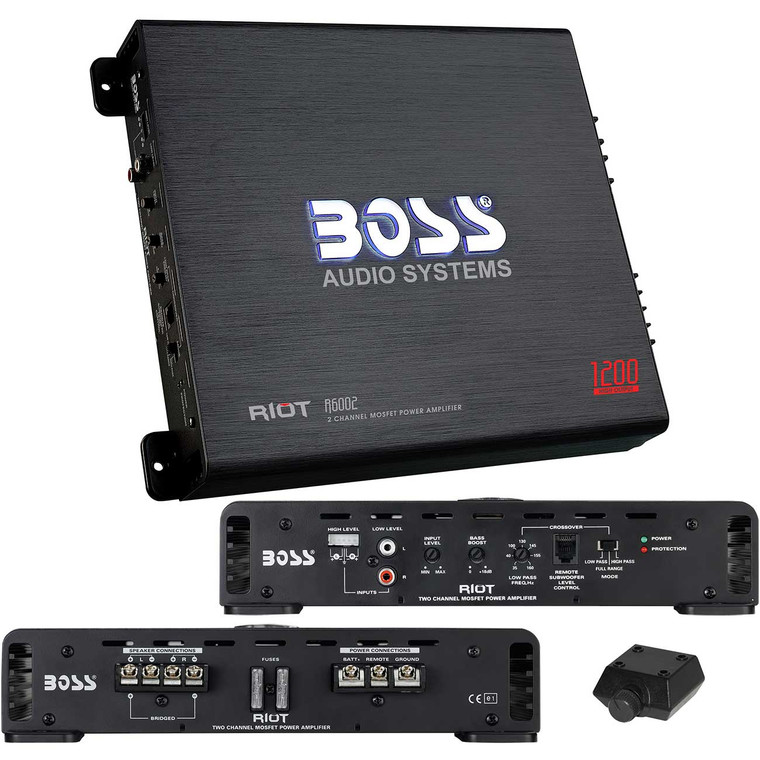 Boss Audio Riot Series Class A/B 2 Channel Amplifier 900W RMS/1200W MAX - R6002
