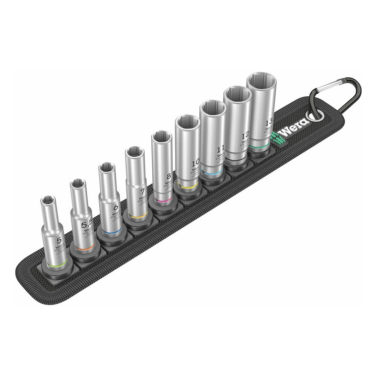 Wera Metric 1/4" Drive Deep Socket Set (9 Piece Set) - 05 004525 001