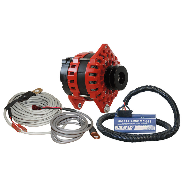 Balmar Alternator 250 AMP Kit 12V 3.15" Dual Foot Saddle Dual Vee Pulley Regulator  Temp Sensor - XT-DF-250-DV-KIT