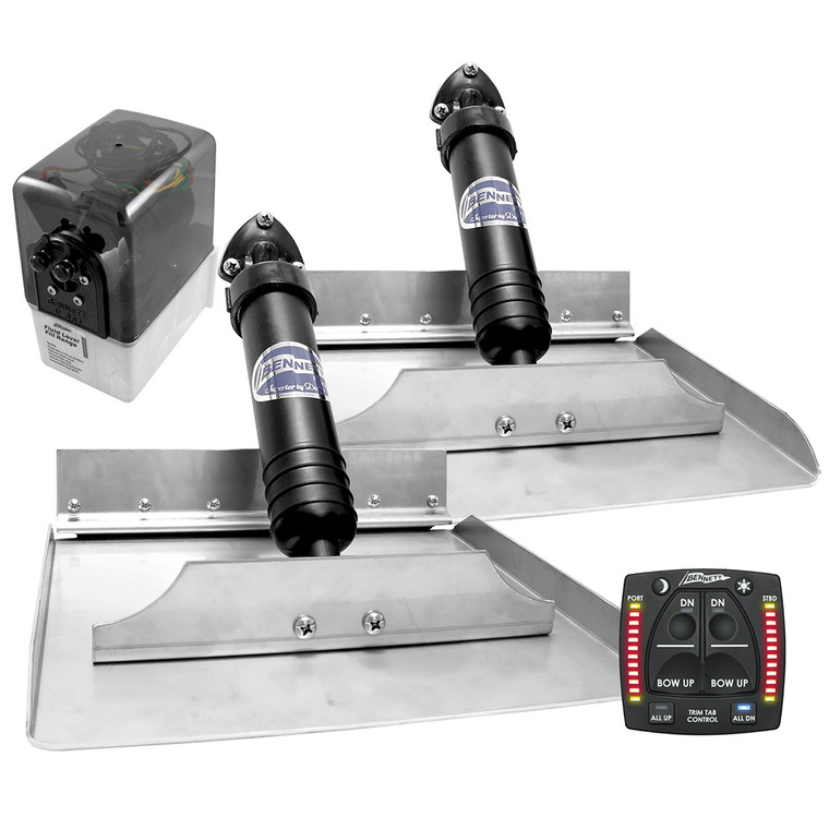 Bennett 12x12 Hydraulic Trim Tab System w/One Box Indication - 1212OBI Bennett 12x12 Hydraulic Trim Tab System w/One Box Indication - 1212OBI