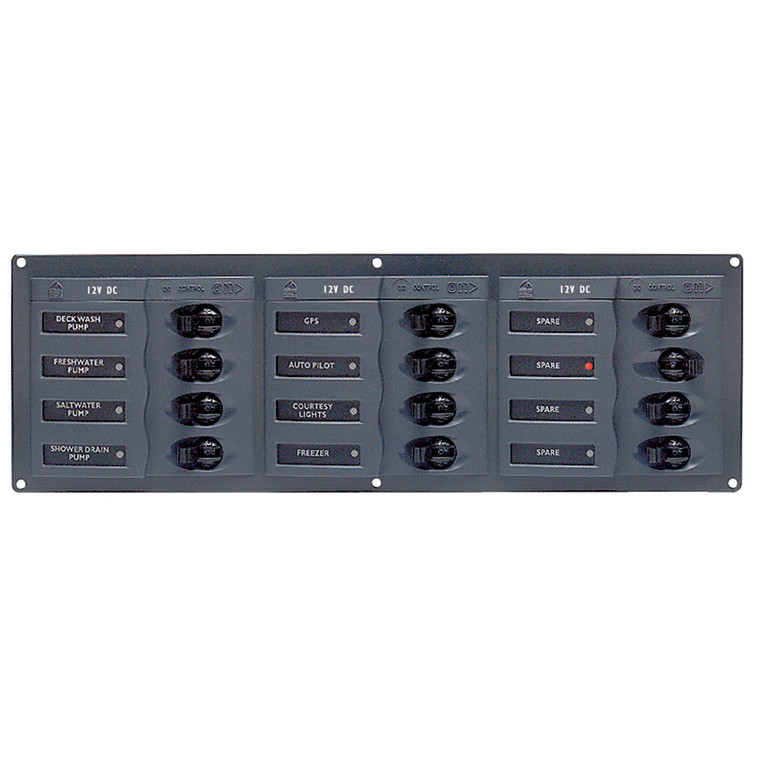 BEP DC Panel - 12-Way - No Meter - Horizontal - 902NMH