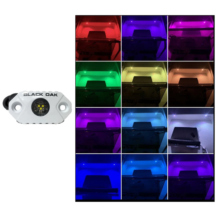 Black Oak Rock Accent Light - RGB - White Housing - MAL-RGB