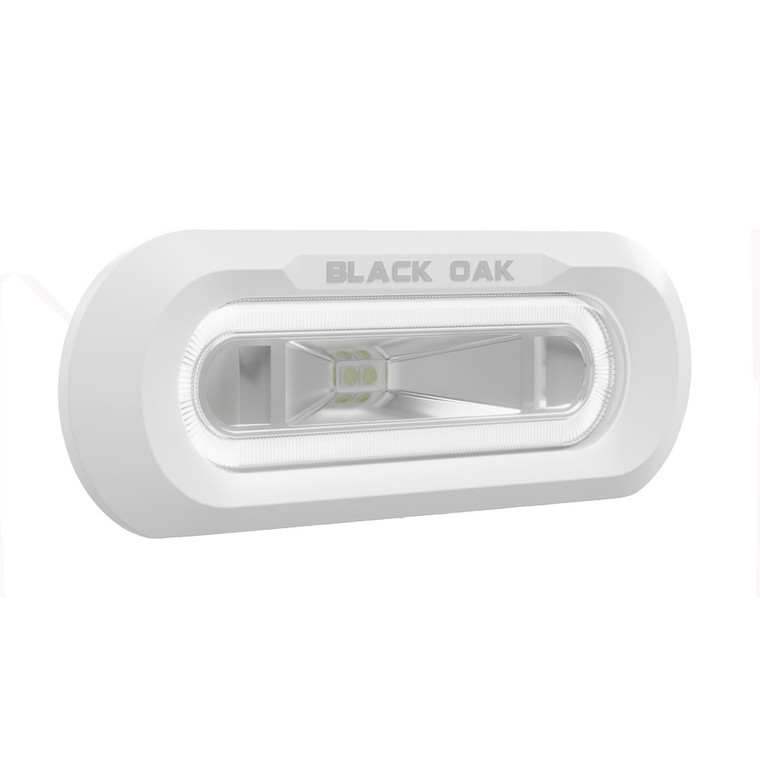 Black Oak Low Pro Marine Spreader Light - Flush Mount - White Housing - White LED - MLPS-FW