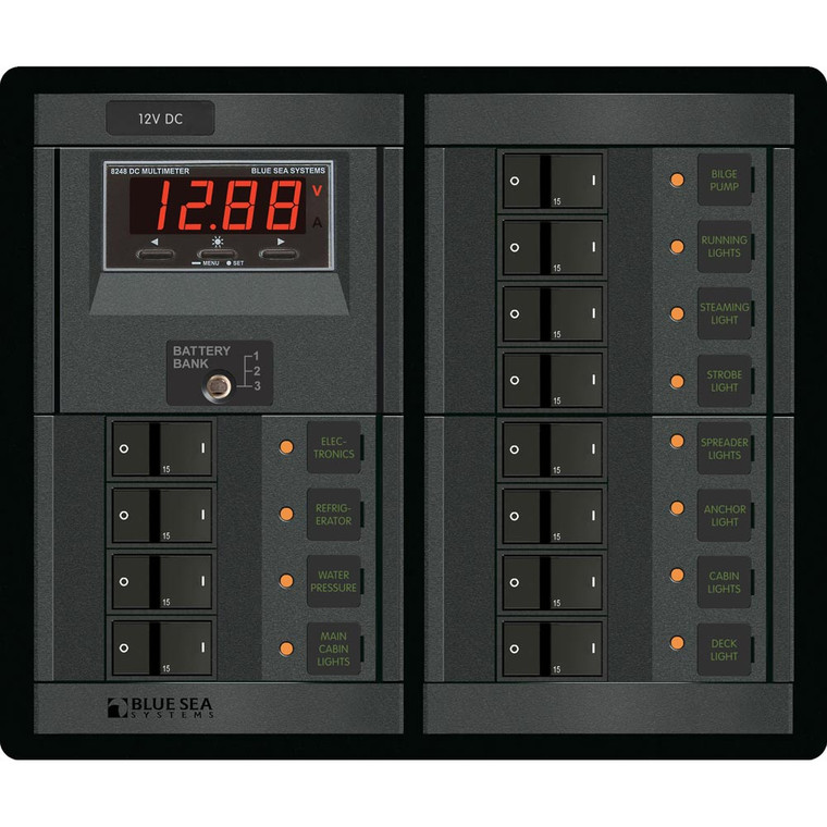 Blue Sea 1217 12V DC 12 Position w/Digital Meter - 1217 Blue Sea 1217 12V DC 12 Position w/Digital Meter - 1217
