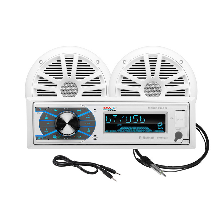 Boss Audio MCK632WB.6 Marine Stereo  6.5" Speaker Kit - White - MCK632WB.6