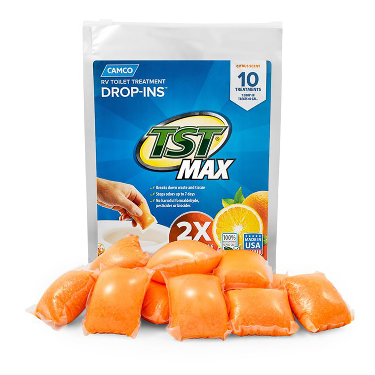 Camco TST MAX Orange RV Toilet Treatment Drop-Ins *10-Pack - 41178