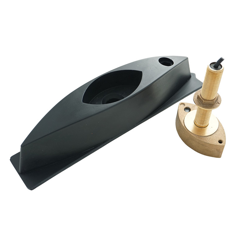 Echonautics Bronze Stem Thru-Hull CW Dual-Frequency Transducer w/Fairing Block - 600W, 50/200 kHz - CB101D600CW-FB