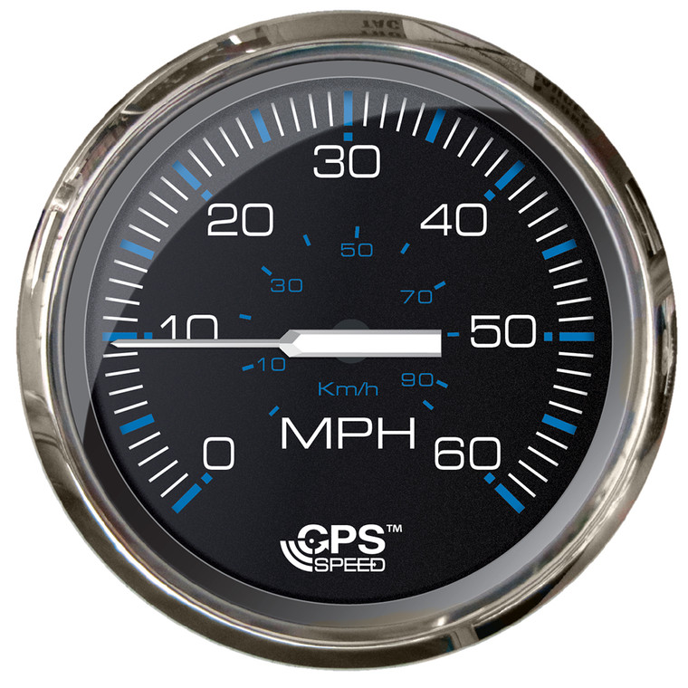 Faria Chesepeake Black 4" Studded Speedometer - 60MPH (GPS) - 33749