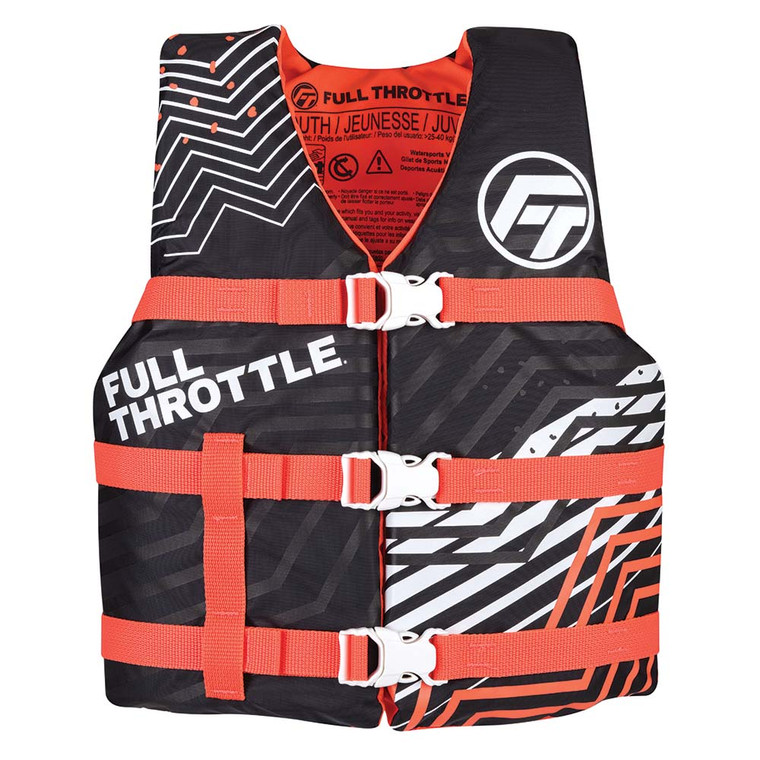Full Throttle Youth Nylon Life Jacket - Pink/Black - 112200-105-002-22