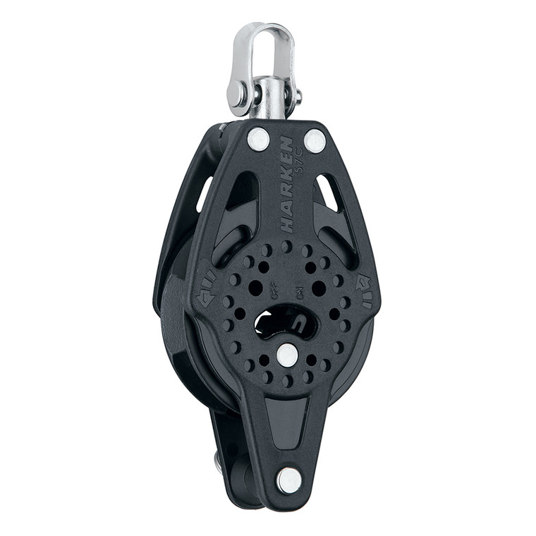 Harken 57mm Carbo Single Ratchet Block w/Swivel  Becket - 2136