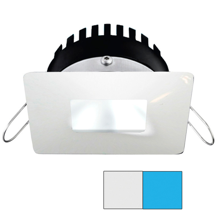 i2Systems Apeiron PRO A506 - 6W Spring Mount Light - Square/Square - Cool White  Blue - White Finish - A506-34AAG-E