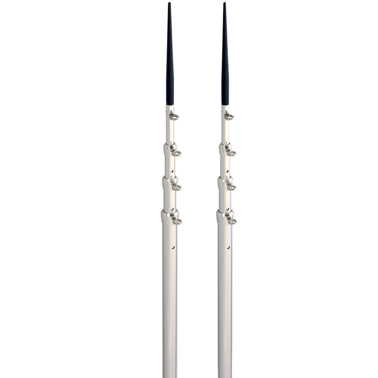 Lee's 16.5' Bright Silver Black Spike Telescopic Poles f/Sidewinder - TX3916SL/SL Lee's 16.5' Bright Silver Black Spike Telescopic Poles f/Sidewinder - TX3916SL/SL