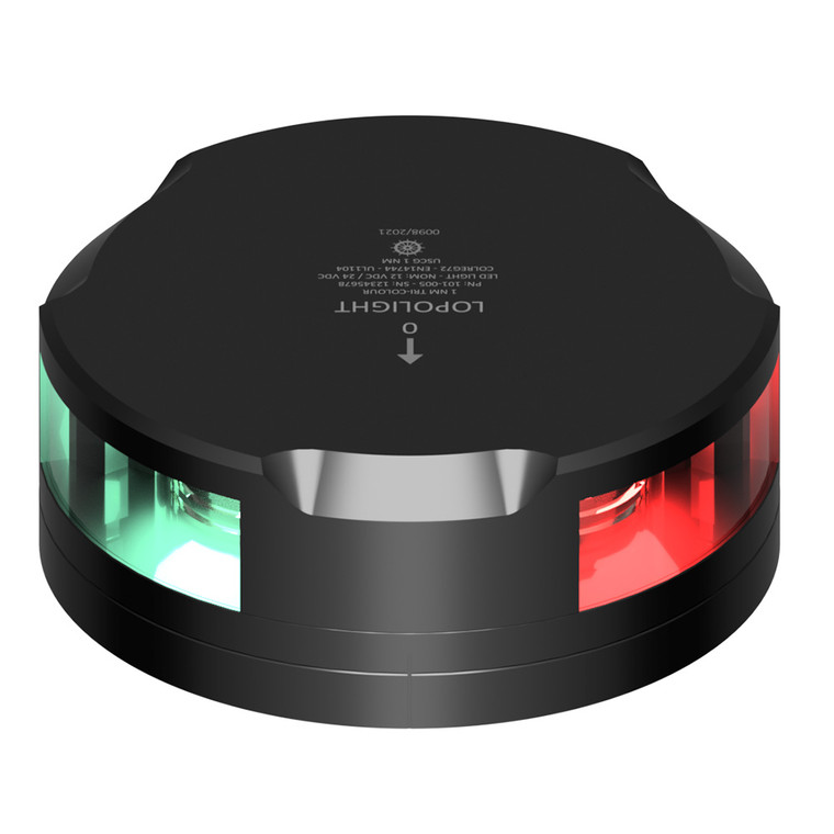 Lopolight Tri-Color Nav Light - 1NM - Black Housing w/FB Base - 101-005-FB-B