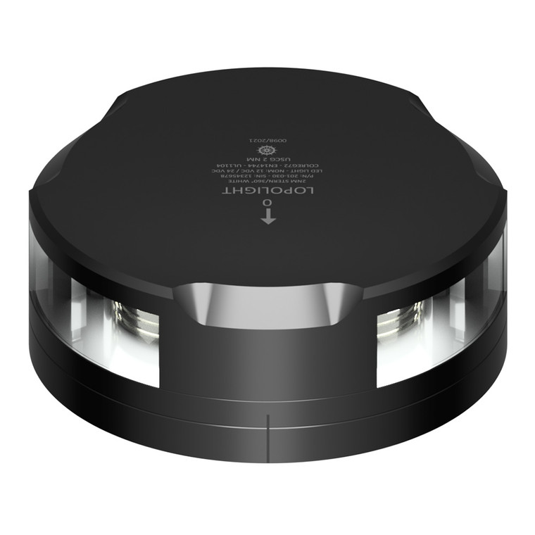 Lopolight 360-Degree Stern Light - 2NM - Black Housing w/FB Base - 201-030-FB-B