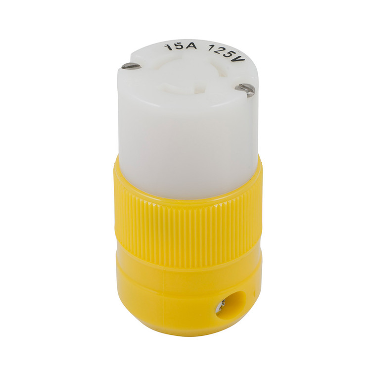 Marinco Locking Connector - 15A, 125V - Yellow - 4731CR