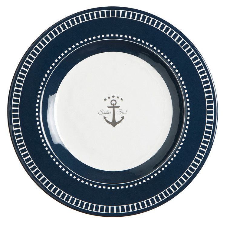Marine Business Melamine Round Dessert Plate - SAILOR SOUL - 7" Set of 6 - 14003C