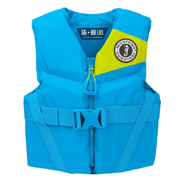 Mustang Youth REV Foam Life Vest - Azure Blue - MV357002-268-0 Mustang Youth REV Foam Life Vest - Azure Blue - MV357002-268-0