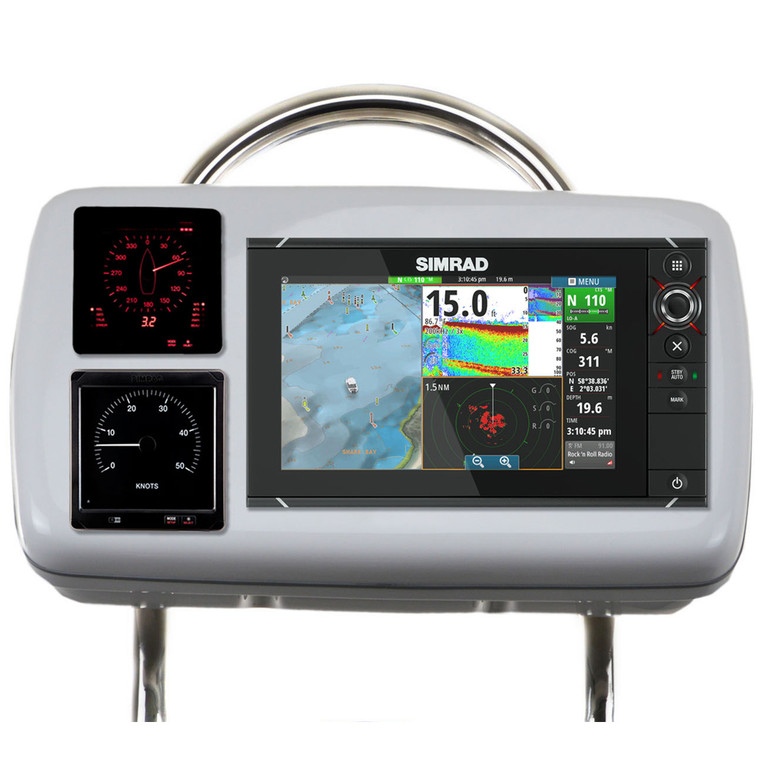 NavPod GP2080-13 SystemPod Pre-Cut f/Simrad NSS9 evo2 or B&G Zeus 9 & 2 Instruments f/12" Wide Guard - GP2080-13