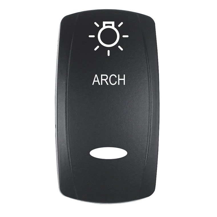 Pacer Actuator - 'ARCH' f/V Series Contura Switches - Black - Laser Etched (Top/Bottom Light) - EV2LE-ARCH