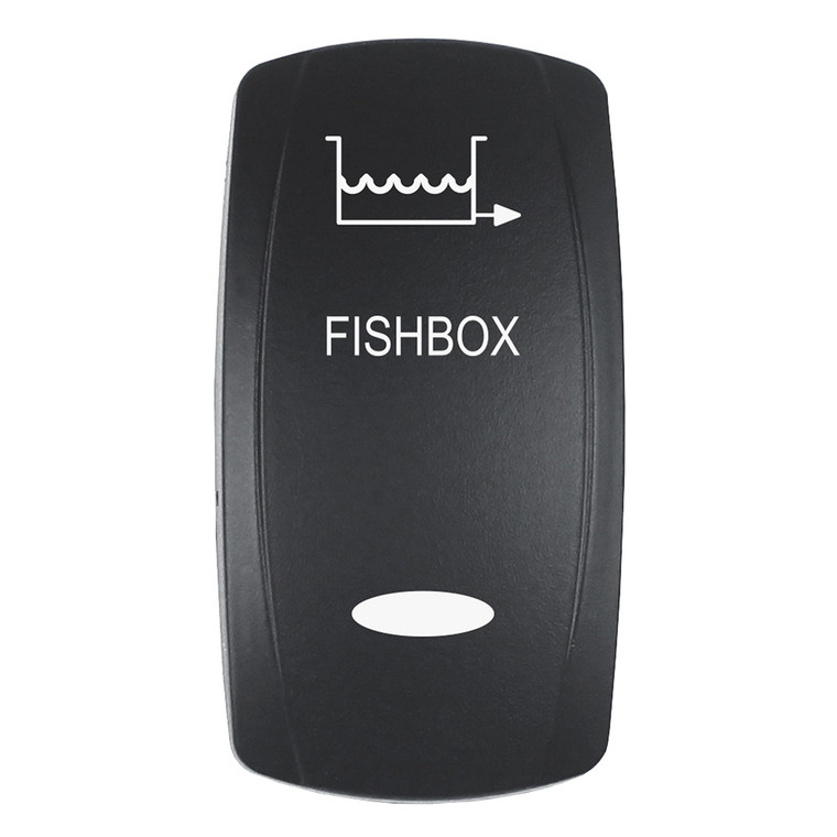 Pacer Actuator - 'FISHBOX' f/V Series Contura Switches - Black - Laser Etched (Top/Bottom Light) - EV2LE-FBX