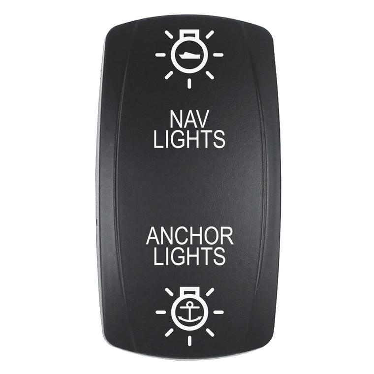 Pacer Actuator - 'NAV/ANC' f/V Series Contura Switches - Black - Laser Etched (Top/Bottom Light) - EV2LE-NAVANC