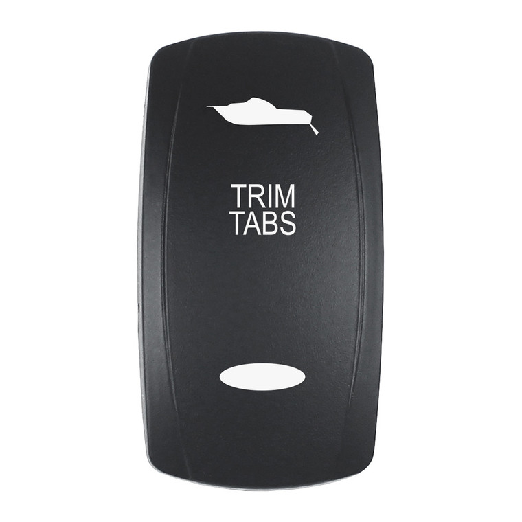 Pacer Actuator - 'TRIM TABS' f/V Series Contura Switches - Black - Laser Etched (Top/Bottom Light) - EV2LE-TRM