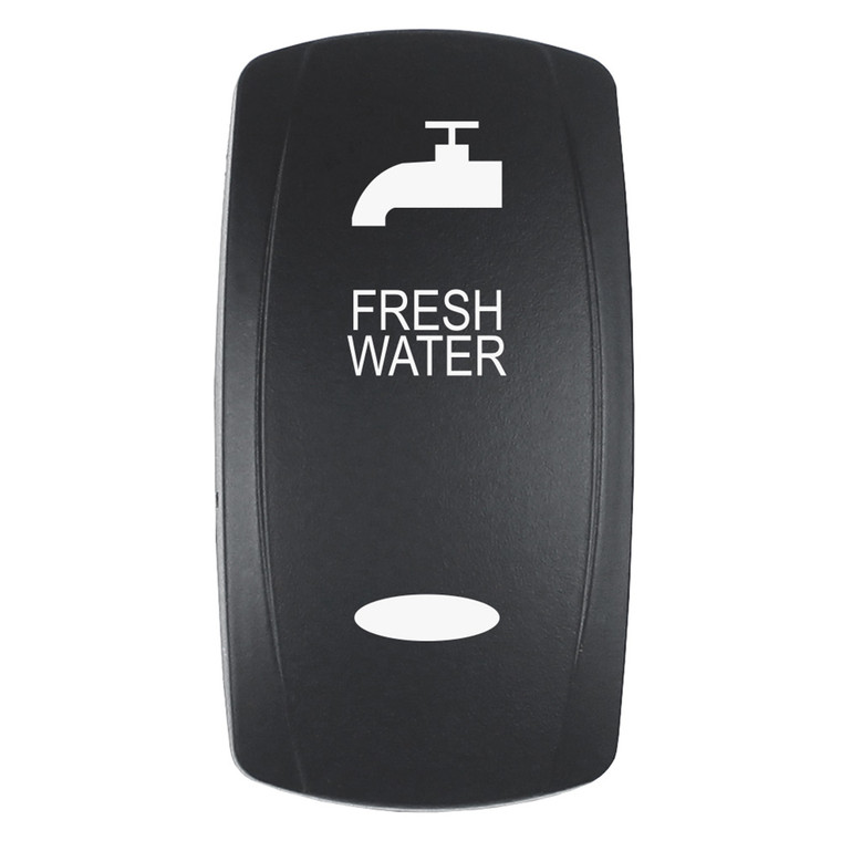 Pacer Actuator - 'FRESH WATER' f/V Series Contura Switches - Black - Laser Etched (Top/Bottom Light) - EV2LE-FRSH