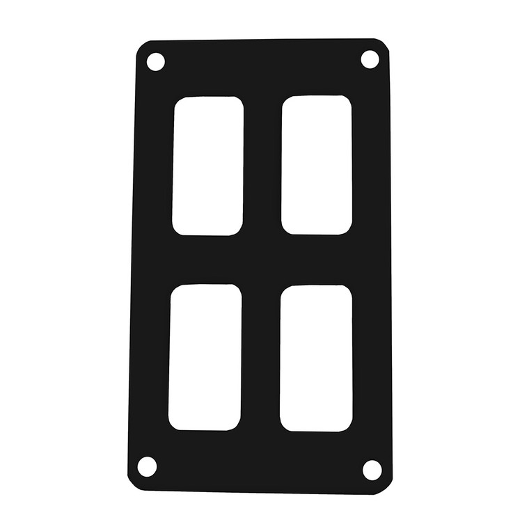 Pacer Switch Panel - 2 Switch  2 Row - 3" x 4.75" - Black Powder Coated Aluminum - PSC-22-BK