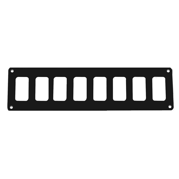Pacer Switch Panel - 8 Switch  1 Row - 12.5" x 2.75" - Black Powder Coated Aluminum - PSC-81-BK